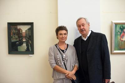 Член-корреспондент РАХ Василий Николаев с дочерью художником Эвелиной Поздняковой